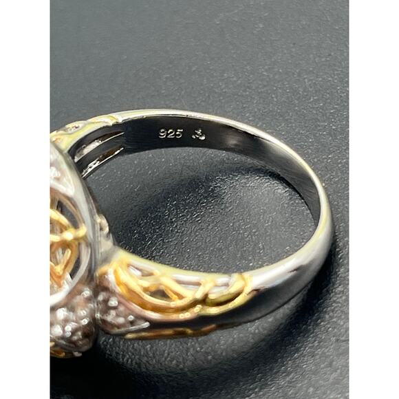 Victoria Wieck Oval Morganite Topaz Oval Sterling Silver Vermeil‎  Ring Sz 10.5 - Picture 12 of 14